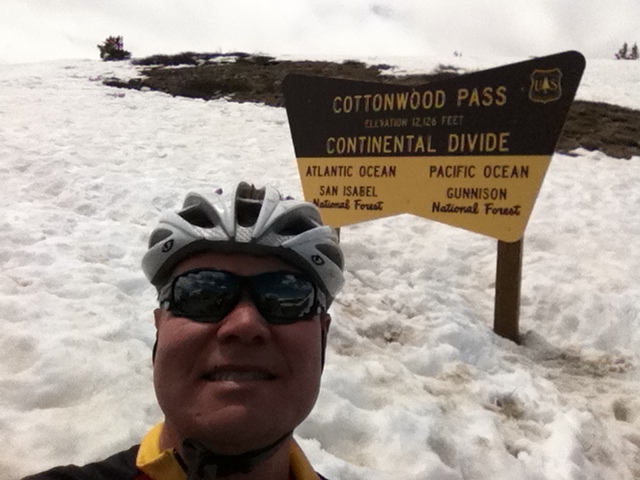 Chad at the top of Cottonwood Pass